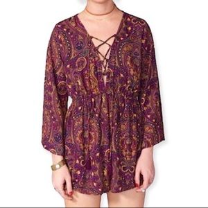 Show Me Your Mumu paisley tasseled romper